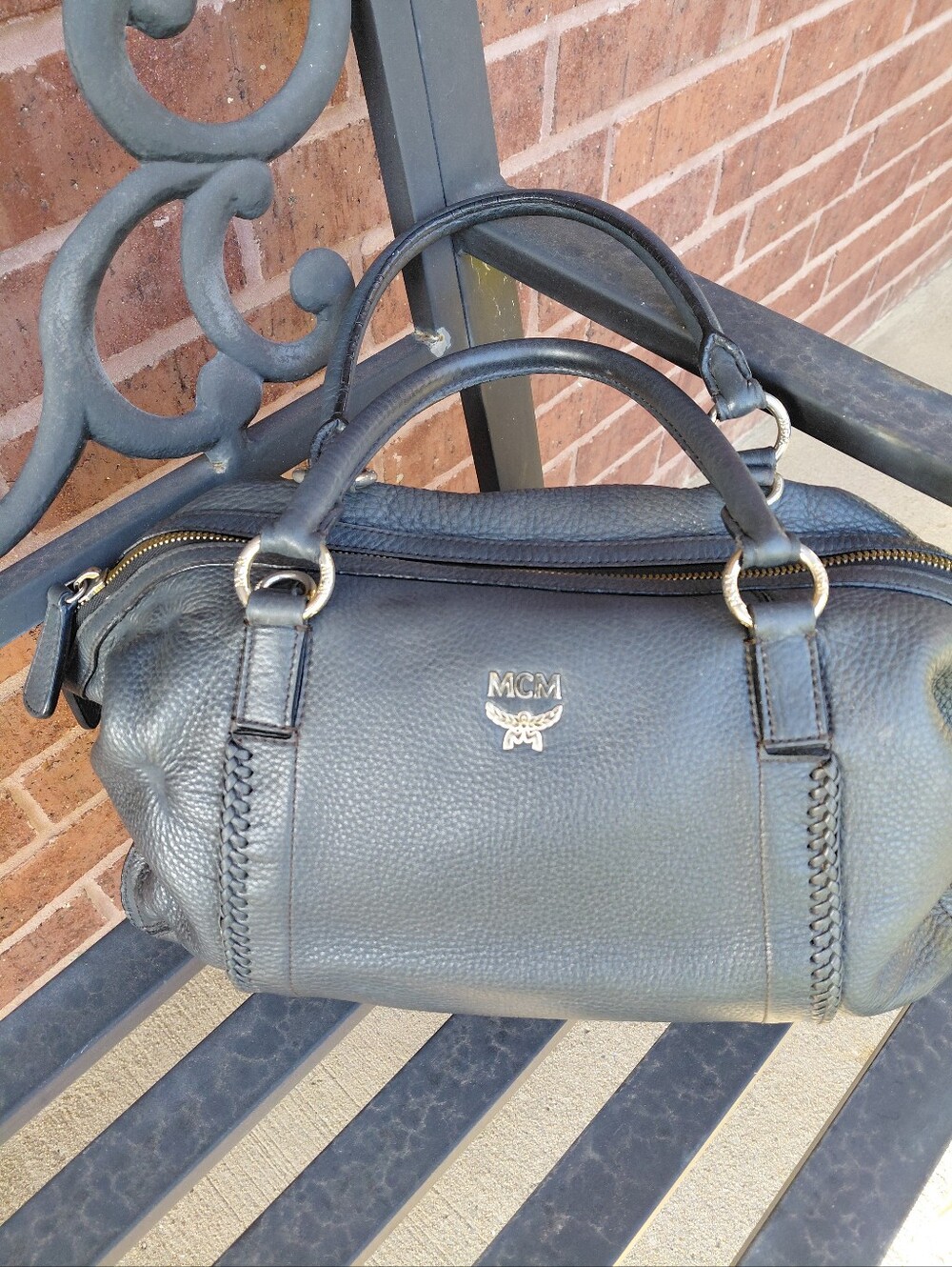 MCM Boston Bag Black Pebbled Leather - Picture 16 of 16